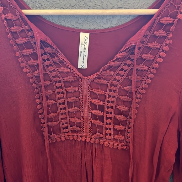 Boho, beautiful rich rust color top! - Picture 4 of 8